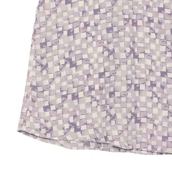 Maurices Women's Flutter Sleeve Blouse Purple Lavender Checkered V Neck Medium - Picture 5 of 8